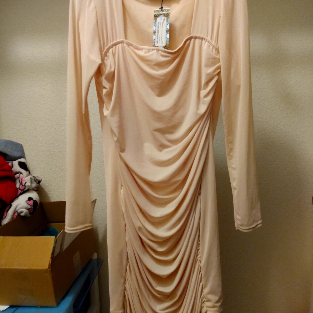 Boohoo rouched dress